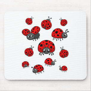Tapis De Souris Ladybugs Art Pour Garçon Fille Enfant Insect Ladyb