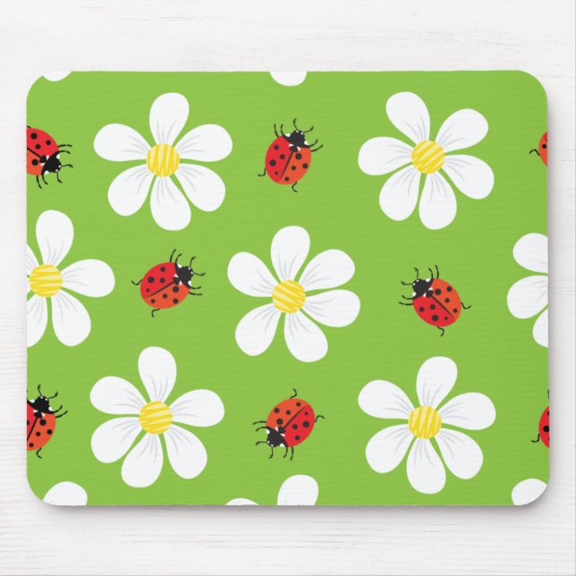Tapis De Souris Ladybugs et Daisies Mousepad (Devant)