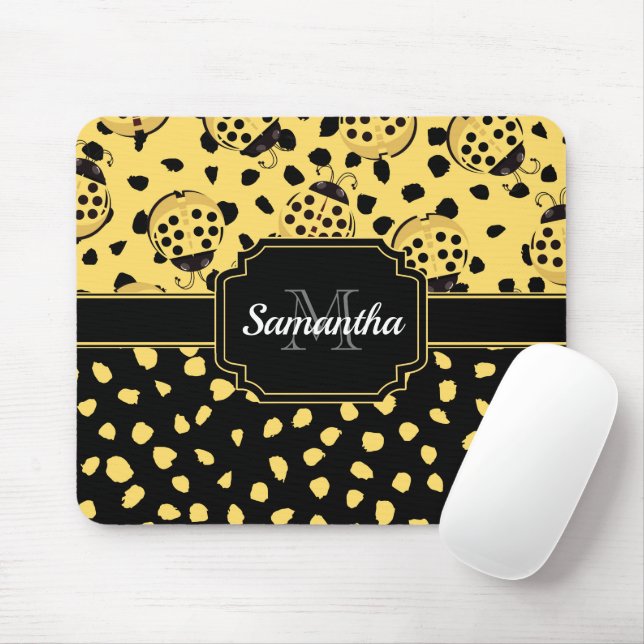 Tapis De Souris Ladybugs Jaune (Avec souris)
