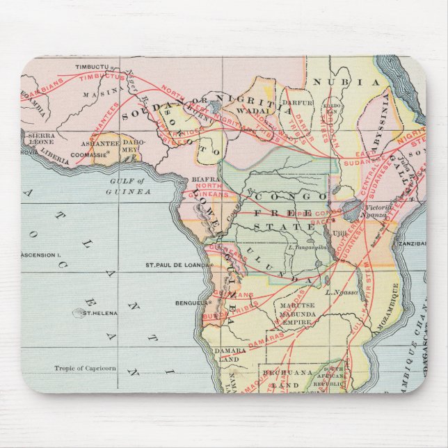 TAPIS DE SOURIS L'AFRIQUE : CARTE, 1894 (Devant)