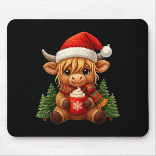 Tapis De Souris Laine à crocheter Chapeau de Santa Cow Highland de