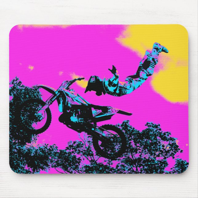 Tapis De Souris Laisser aller - Stunt Motocross libre (Devant)
