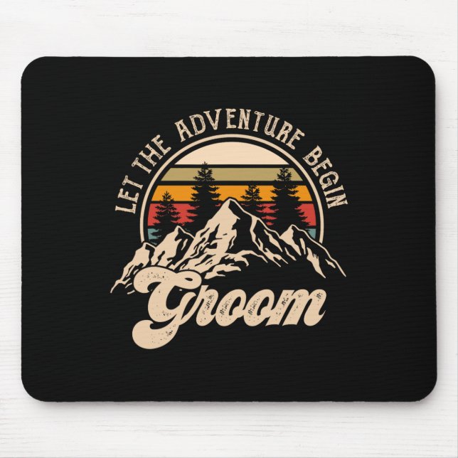 Tapis De Souris Laisser Aventure Commencer Groom Couples Matching  (Devant)
