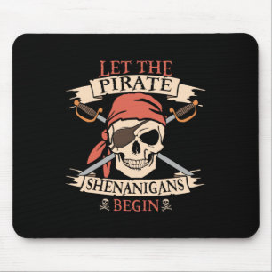 Tapis De Souris Laisser Les Shenanigans Pirates Commencer Le Crâne