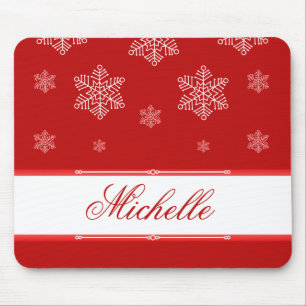 Tapis De Souris Laisser neiger vacances Mousepad, Rouge