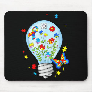 Tapis De Souris Laissez la lumière briller Autistique Bleu Sensibi