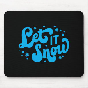 Tapis De Souris Laissez Tomber La Neige Conception D'hiver T Shirt
