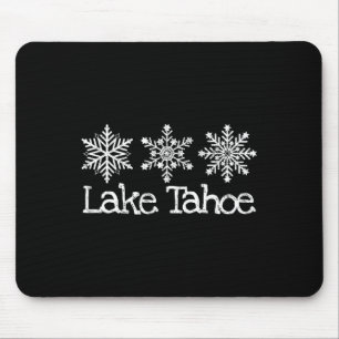 Tapis De Souris Lake Tahoe Mountain Ski Ski Ski Rustique Snowfl