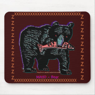 Tapis De Souris Lakhotah Pays-Ours noir, "MATO" & saumon