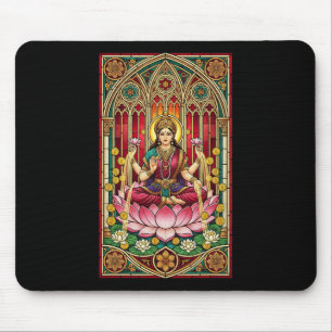 Tapis De Souris Lakshmi Déesse de la richesse vitrail hindouisme m