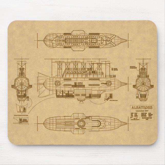 Tapis De Souris L'Albatros de Robur du "Maître du Monde" (Devant)