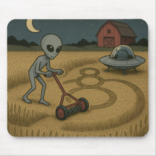 Tapis De Souris L'Alien Fête Les Cercles Cultivants Science Fictio