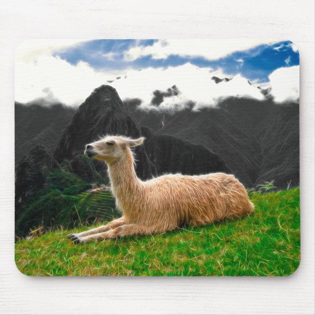 Tapis De Souris Lama de Machu Picchu - Mousepad (Devant)