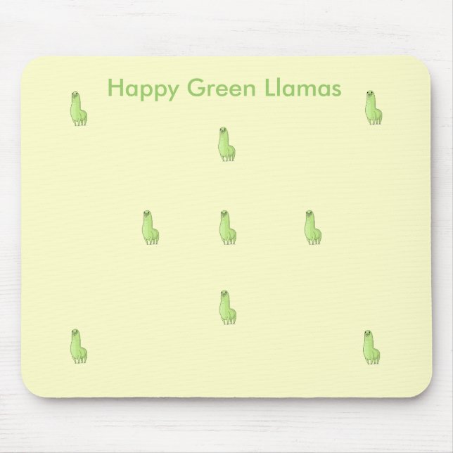 Tapis De Souris lama vert heureux Mousepad (Devant)