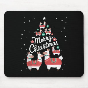Tapis De Souris Lama Xmas Tree Llamas Christmas Tree