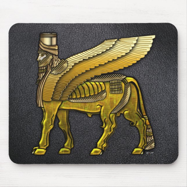 Tapis De Souris Lamassu taureau ailé babylonien (Devant)