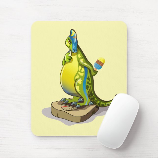 Tapis De Souris Lambeosaurus Se Possédant Sur Une Échelle De Poids (Avec souris)