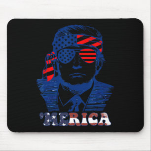 Tapis De Souris L'Amérique 4 juillet le drapeau américain de Trump