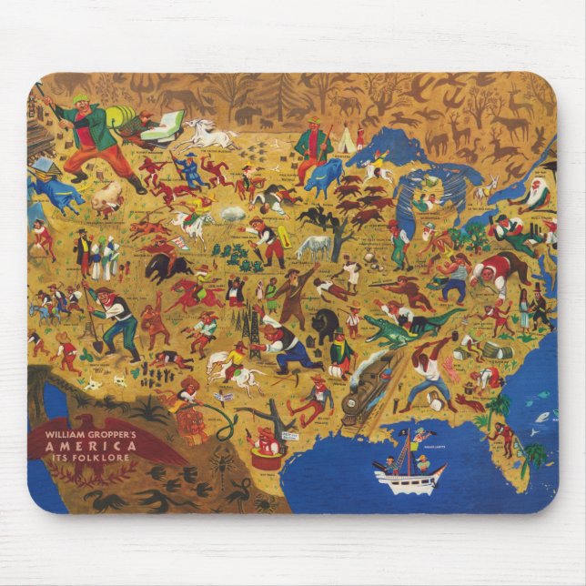 Tapis De Souris L'Amérique de William Gropper - Dessin folklorique (Devant)