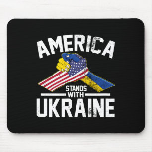 Tapis De Souris L'Amérique se tient aux côtés de l'Ukraine Drapeau