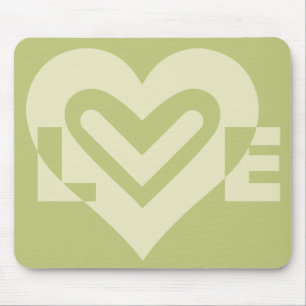 Tapis De Souris L'amour dans Sage Green