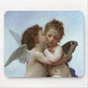 Tapis De Souris L'Amour de Bouguereau et psyché, enfants (cupidon