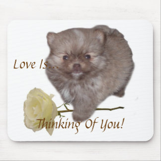 Tapis De Souris L'amour de Zeus Pomeranian de fleurs pense à vous