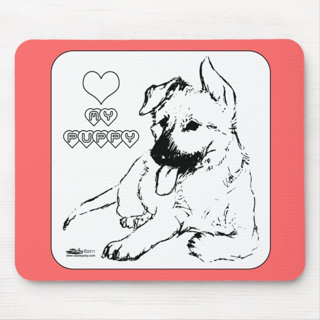 Tapis De Souris L'amour des chiots (Devant)