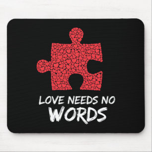 Tapis De Souris L'amour n'a pas besoin de mots Puzzle Design de co