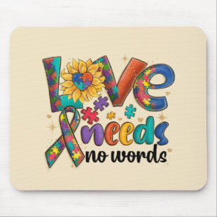 Tapis De Souris L'amour n'a pas besoin de mots - Sensibilisation s