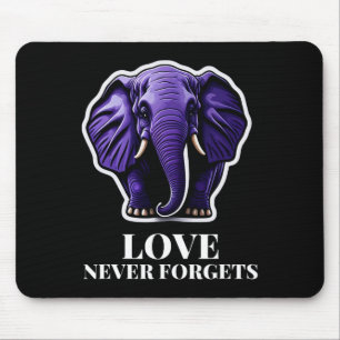 Tapis De Souris L'amour n'oublie jamais l'éléphant pour la femme H