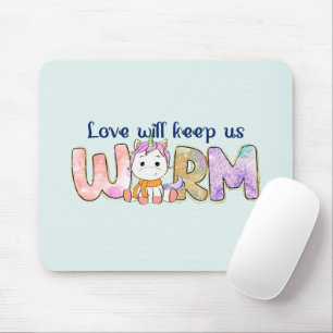 Tapis De Souris L'Amour Nous Tiendra Chauds Unicorn Winter