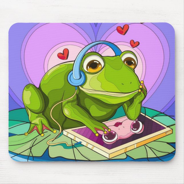 Tapis De Souris L'amour numérique de la grenouille (Devant)