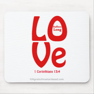 Tapis De Souris L'AMOUR souffre d'une longue citation biblique