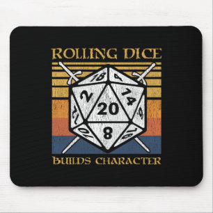 Tapis De Souris Lancer les dés construit le caractère drôle Rpg Ta