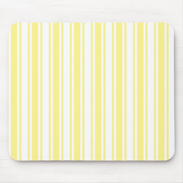 Tapis De Souris Landes de bonbons jaune et blanc citron (Devant)