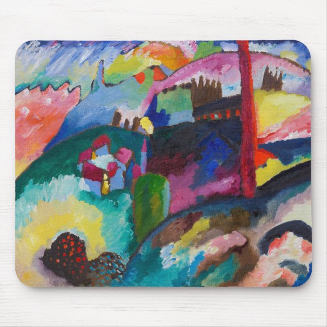 Tapis De Souris Landscape with Factory Chimney, Wassily Kandinsky (Devant)