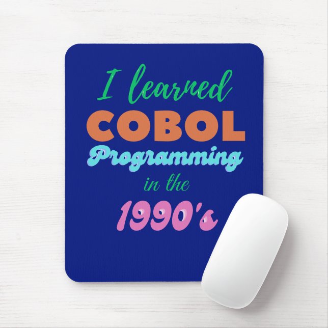 Tapis De Souris Langage de programmation Cobol appris dans les ann (Avec souris)