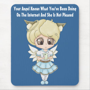 Tapis De Souris L'ange sait ce que vous aviez fait sur l'Internet