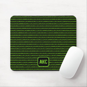 Tapis De Souris Langue de programmation : Binary & Your Initials N