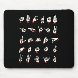 Tapis De Souris Langue des signes - Alphabet A à Z ASL Sourds