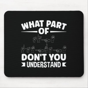 Tapis De Souris Langue des Signes Américaine Professeur Asl Alphab