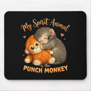 Tapis De Souris L'animal spirituel est le singe en peluche poing q