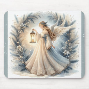Tapis De Souris Lanterne de l'Ange Céleste de l'Hiver de Paix