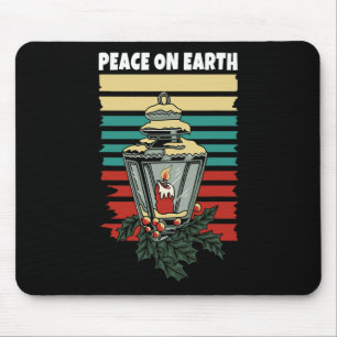 Tapis De Souris Lanterne Rétro Vintage Paix sur Terre Coucher de s