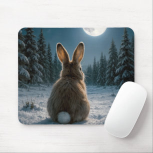 Tapis De Souris Lapin à queue blanche au clair de lune