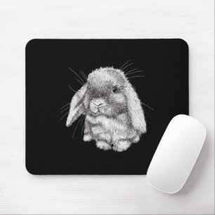 Tapis De Souris Lapin aux Oreilles Tombantes Croquis Hommes Femmes