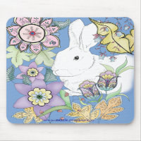 Lapin bleu Mousepad