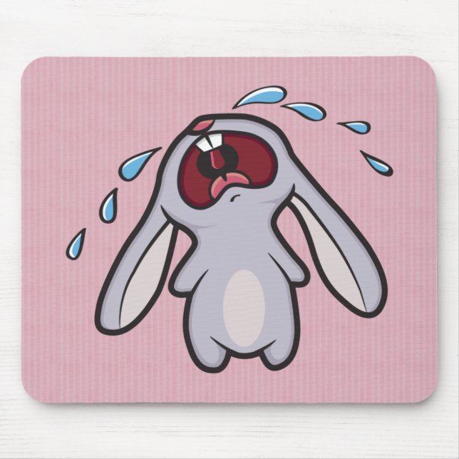 Tapis De Souris Lapin braillant pleurant triste du lapin | (Devant)