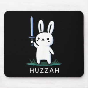 Tapis De Souris Lapin Chevalier Hourra Drôle Épée Graphisme